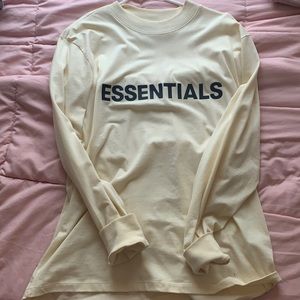 ESSENTIALS cream long sleeved tee